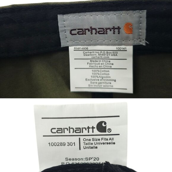 Carhartt Strapback OSFA Cap Hat Trucker Baseball Logo Patch Fatigue Green - Picture 8 of 14